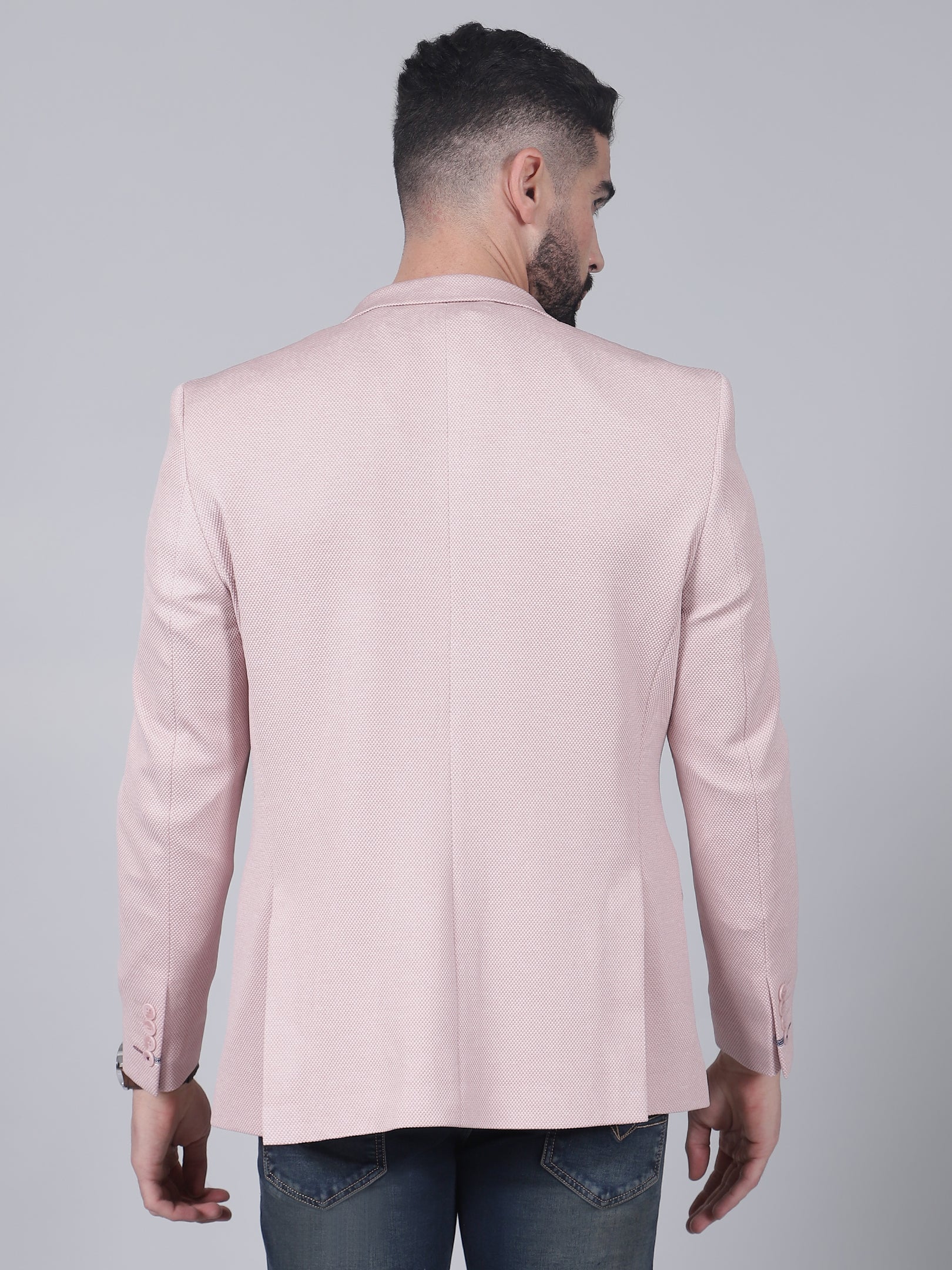 Coral Self-Design Casual Blazer for Men | Cantabil - Image 5