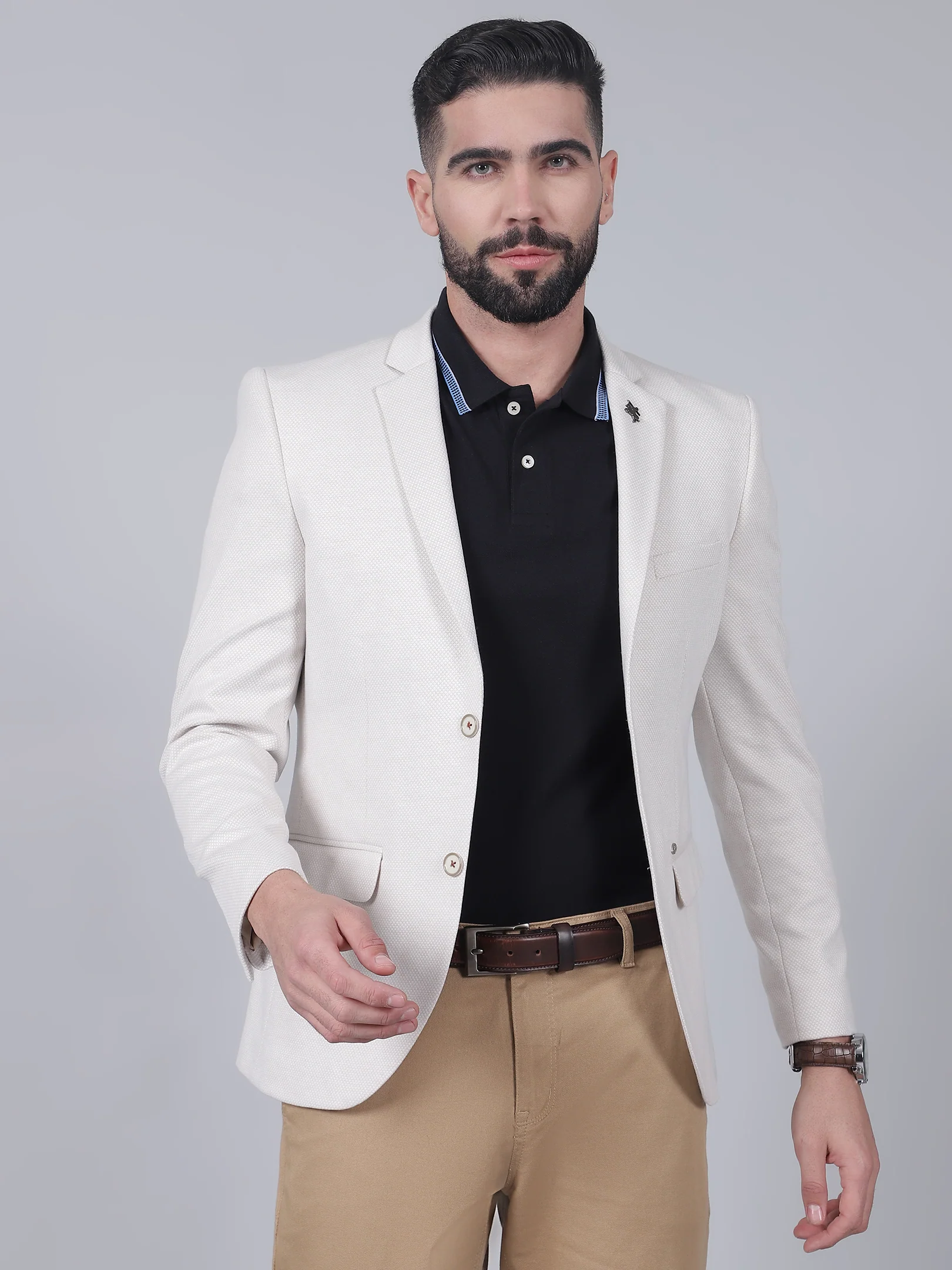 Men’s Fawn Self-Design Casual Blazer | Cantabil - Image 2