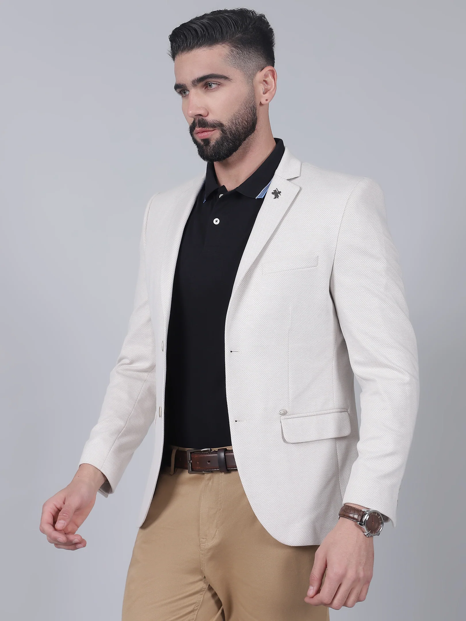 Men’s Fawn Self-Design Casual Blazer | Cantabil - Image 3