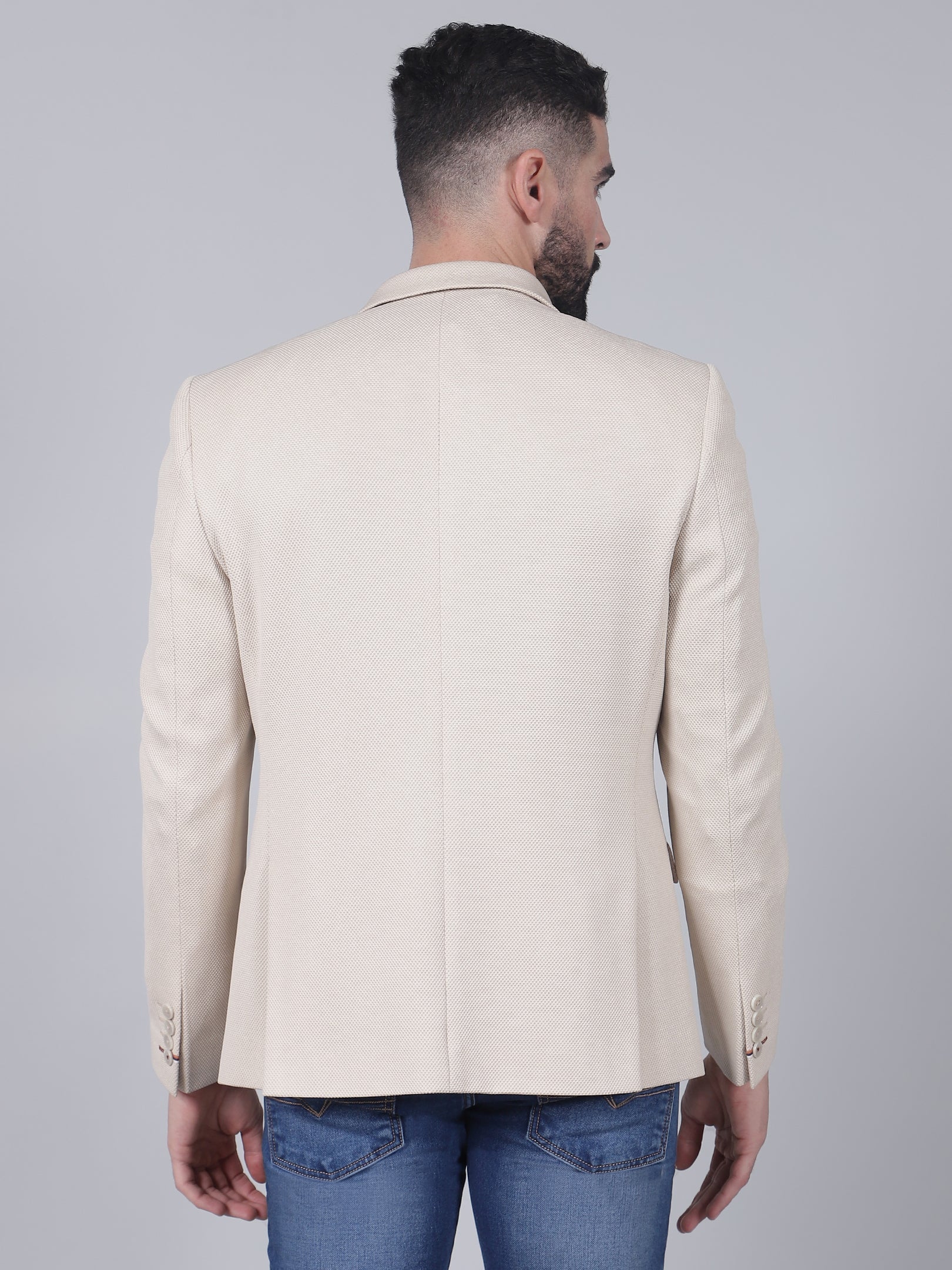Blazer for Men | Premium Casual Blazer Slim Fit Notched Collar Terry Rayon Fabric Self Design Pattern - Image 10