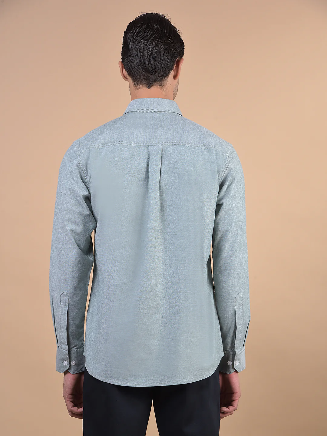 Casual Shirt for Men | Breathable & Soft with Color Fastness Regular Fit Spread Collar Neck Cotton Fabric Self Design Pattern - Image 2