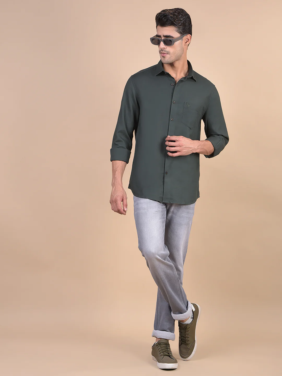 Casual Shirt for Men | Breathable & Soft with Color Fastness Regular Fit Spread Collar Neck Cotton Fabric Self Design Pattern - Image 7