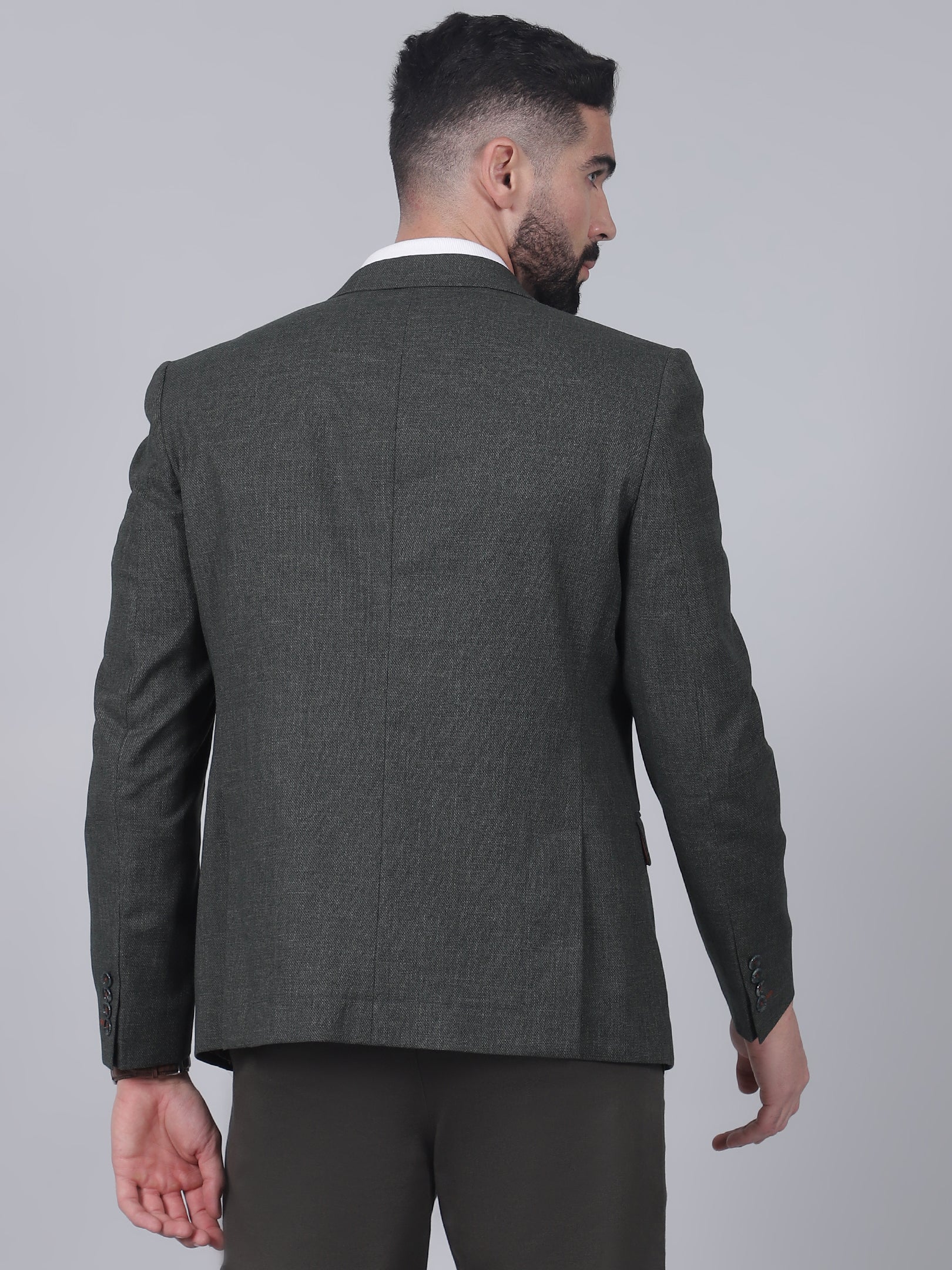 Blazer for Men | Premium Casual Blazer Slim Fit Notched Collar Terry Rayon Fabric Self Design Pattern - Image 5