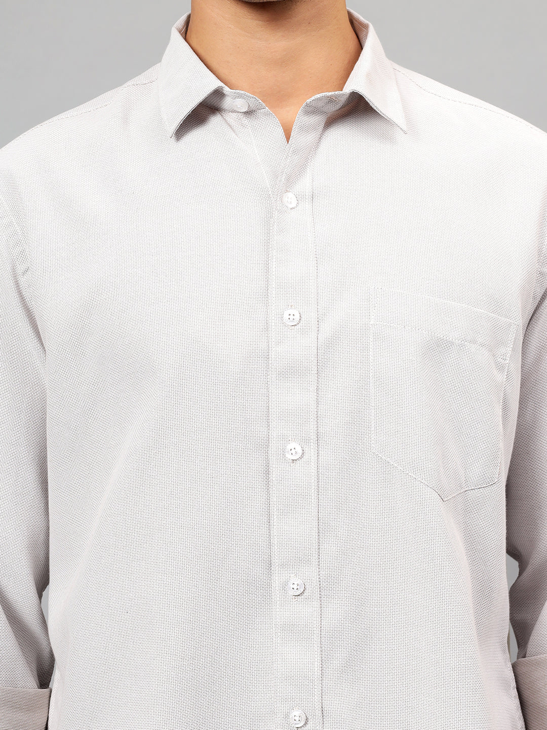 Casual Shirt for Men | Breathable & Soft with Color Fastness Regular Fit Spread Collar Neck Cotton Blend Fabric Self Design Pattern - Image 6