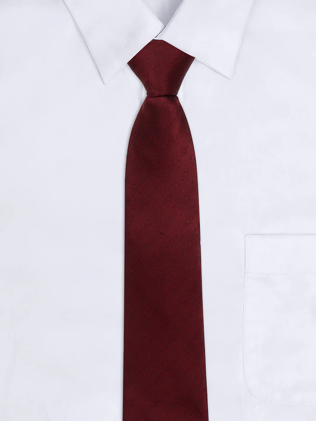 Men's Self Design Maroon Regular Broad - Image 3