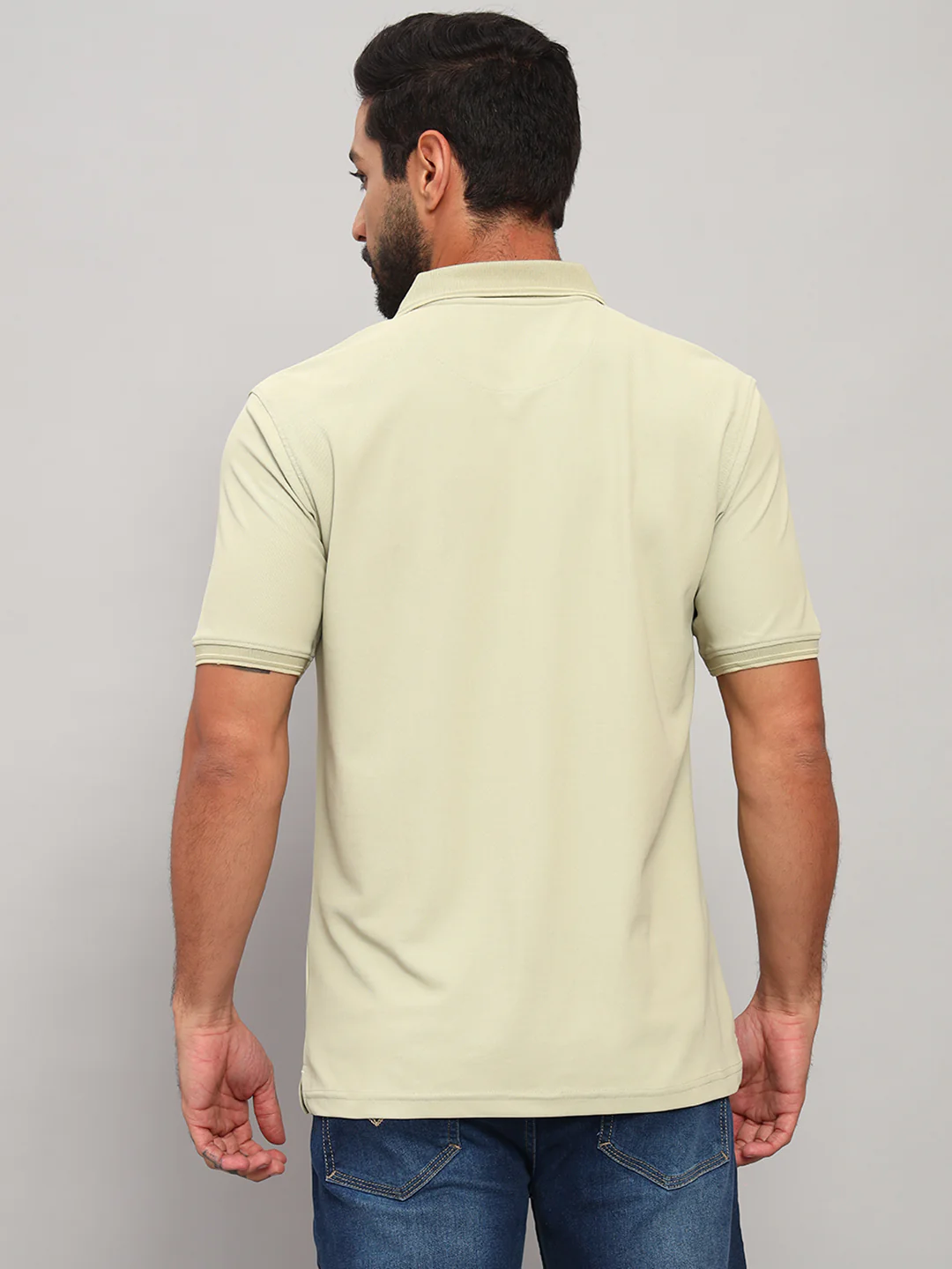 T-Shirt for Men | Breathable & Soft with Color Fastness Regular Fit Polo Neck Polyester Fabric Solid Pattern - Image 7