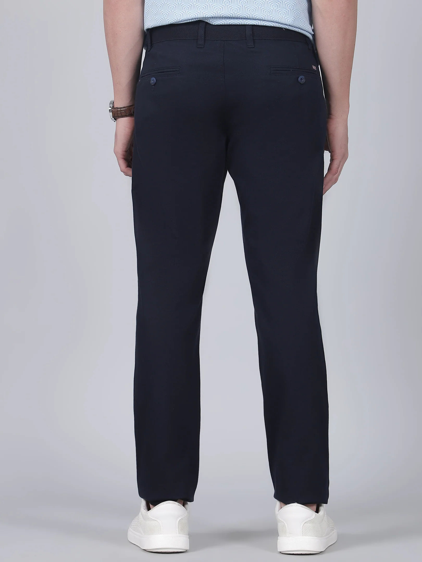 Casual Trouser for Men | Breathable & Soft with Color Fastness Regular Fit Cotton Blend Fabric Solid Pattern Button Closure - Image 5