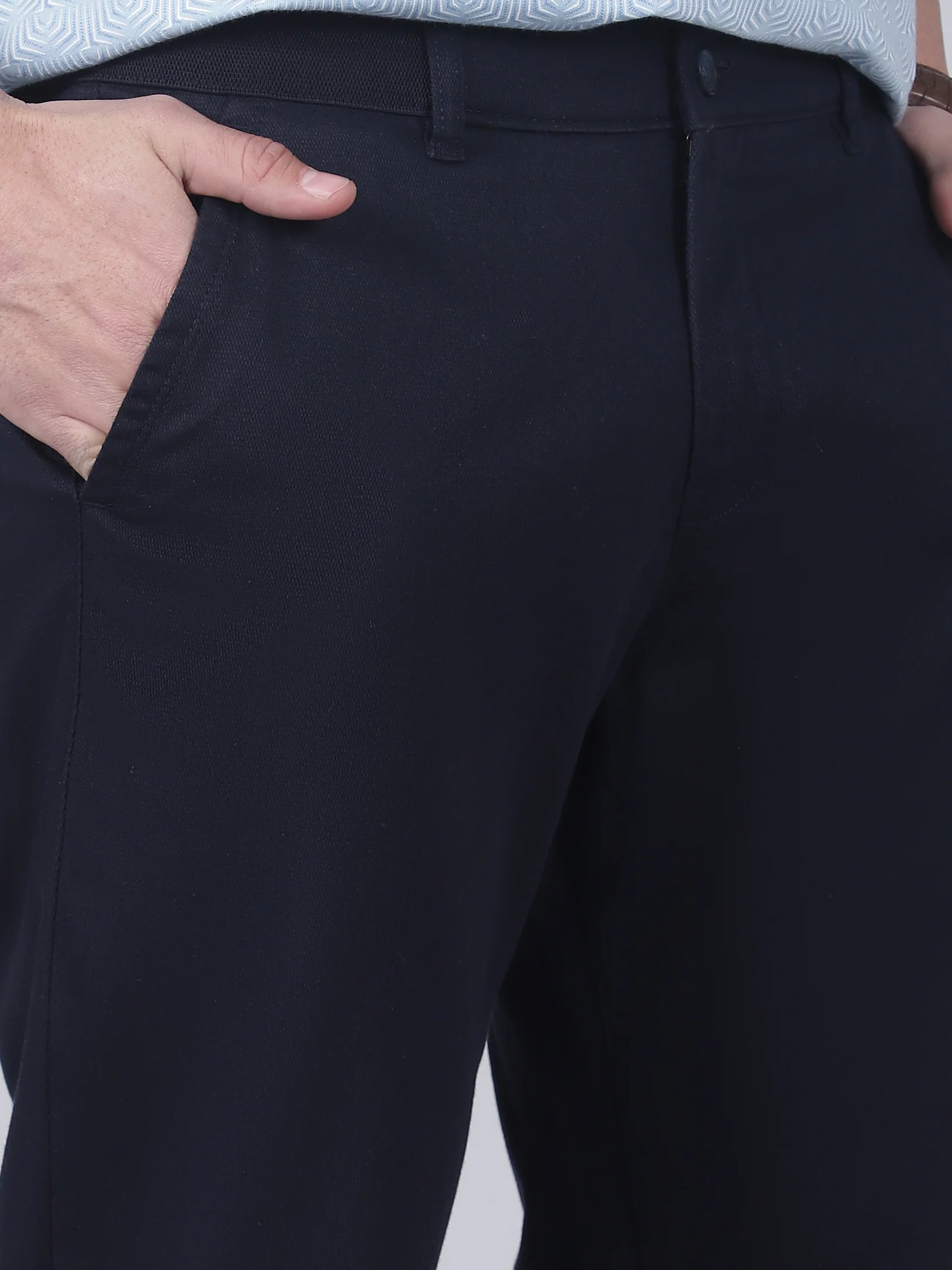 Casual Trouser for Men | Breathable & Soft with Color Fastness Regular Fit Cotton Blend Fabric Solid Pattern Button Closure - Image 6