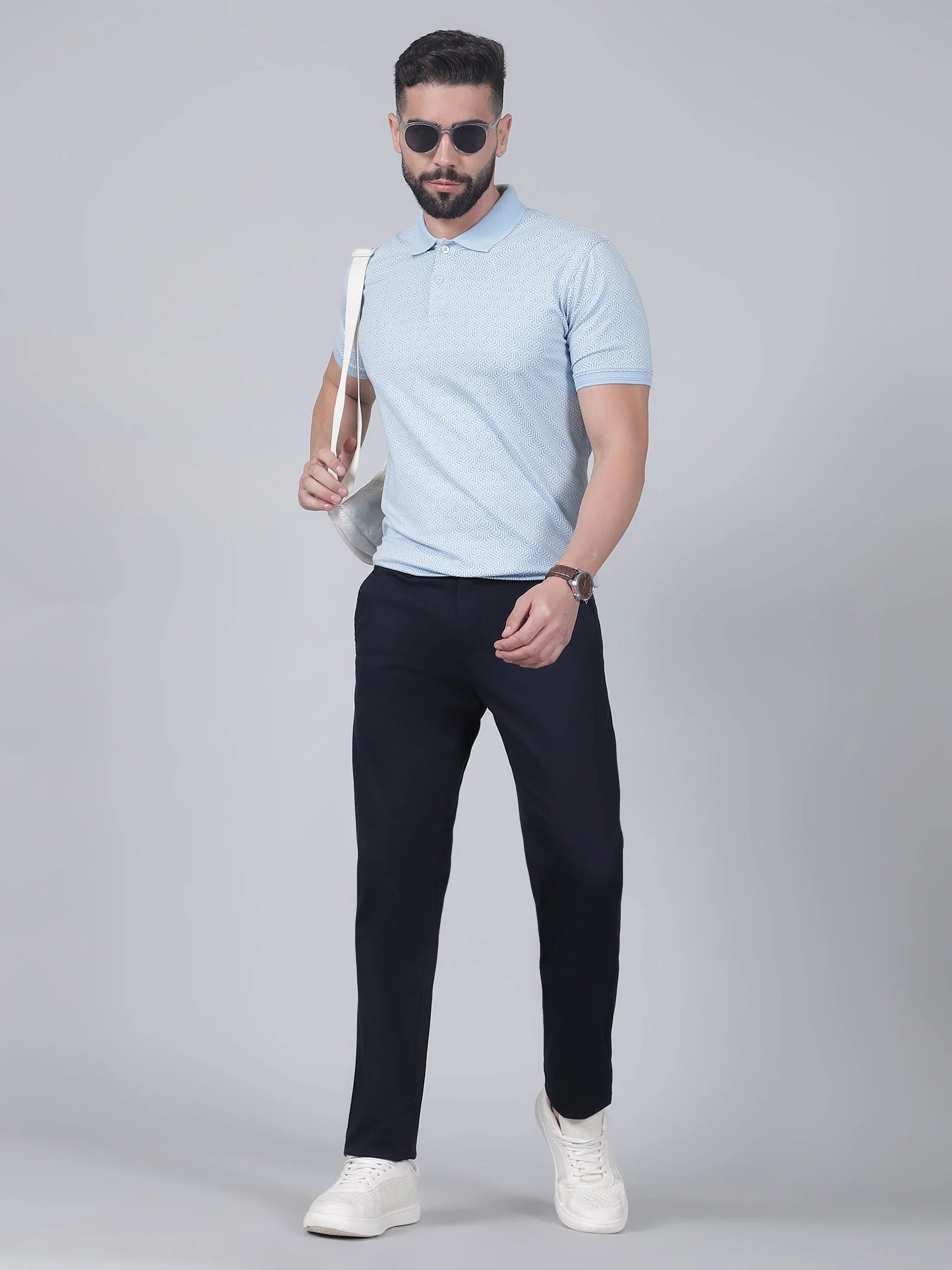 Casual Trouser for Men | Breathable & Soft with Color Fastness Regular Fit Cotton Blend Fabric Solid Pattern Button Closure - Image 7