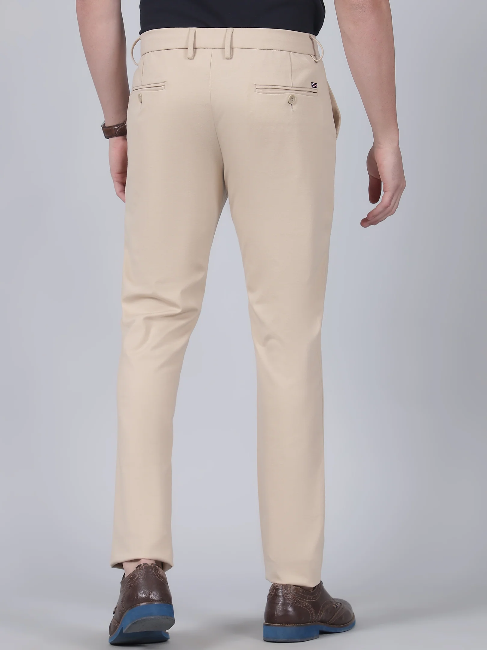Casual Trouser for Men | Breathable & Soft with Color Fastness Regular Fit Poly Cotton Fabric Solid Pattern Button Closure - Image 5