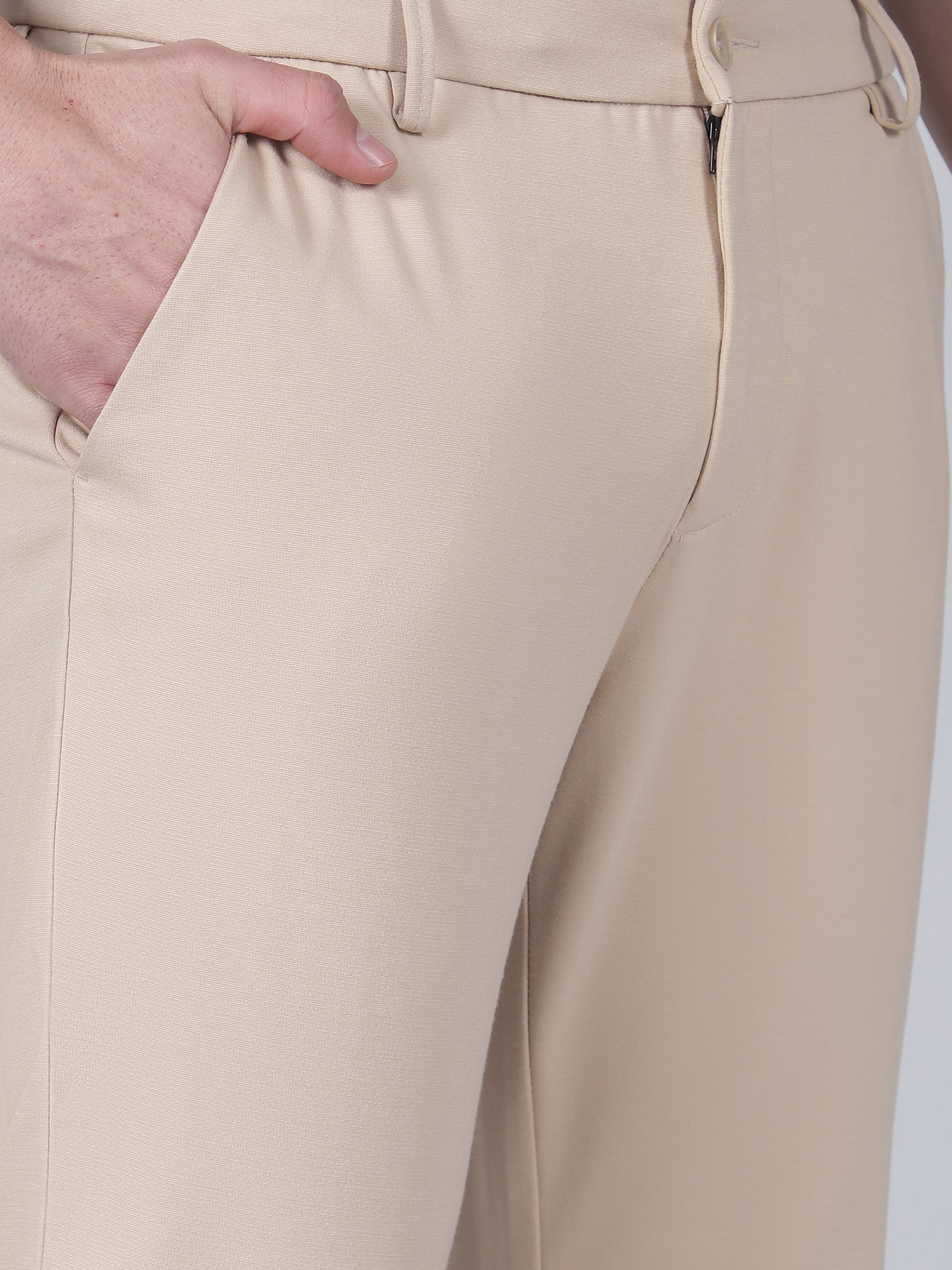 Casual Trouser for Men | Breathable & Soft with Color Fastness Regular Fit Poly Cotton Fabric Solid Pattern Button Closure - Image 6