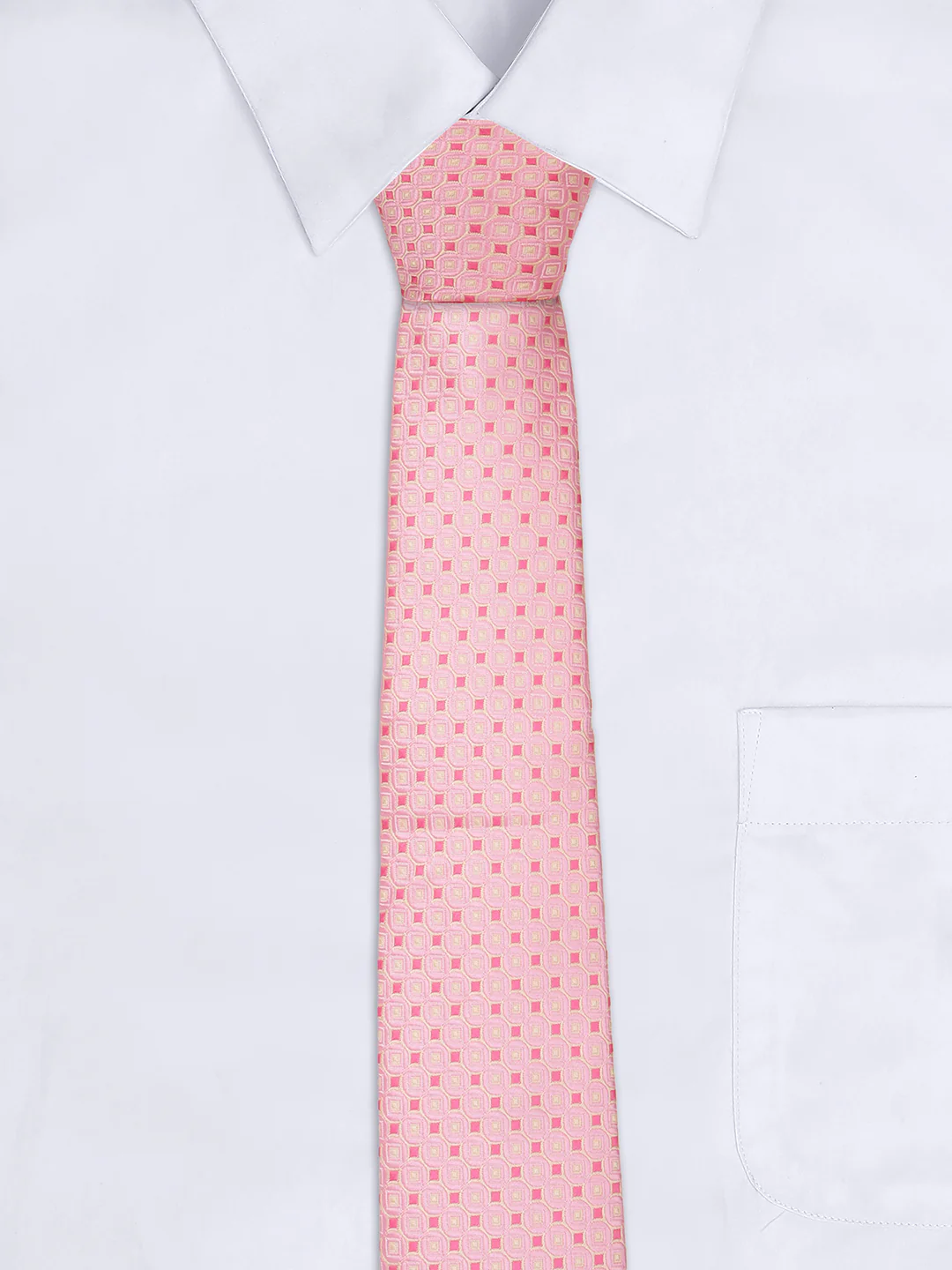 Men's Self Design Pink Regular Broad - Image 6