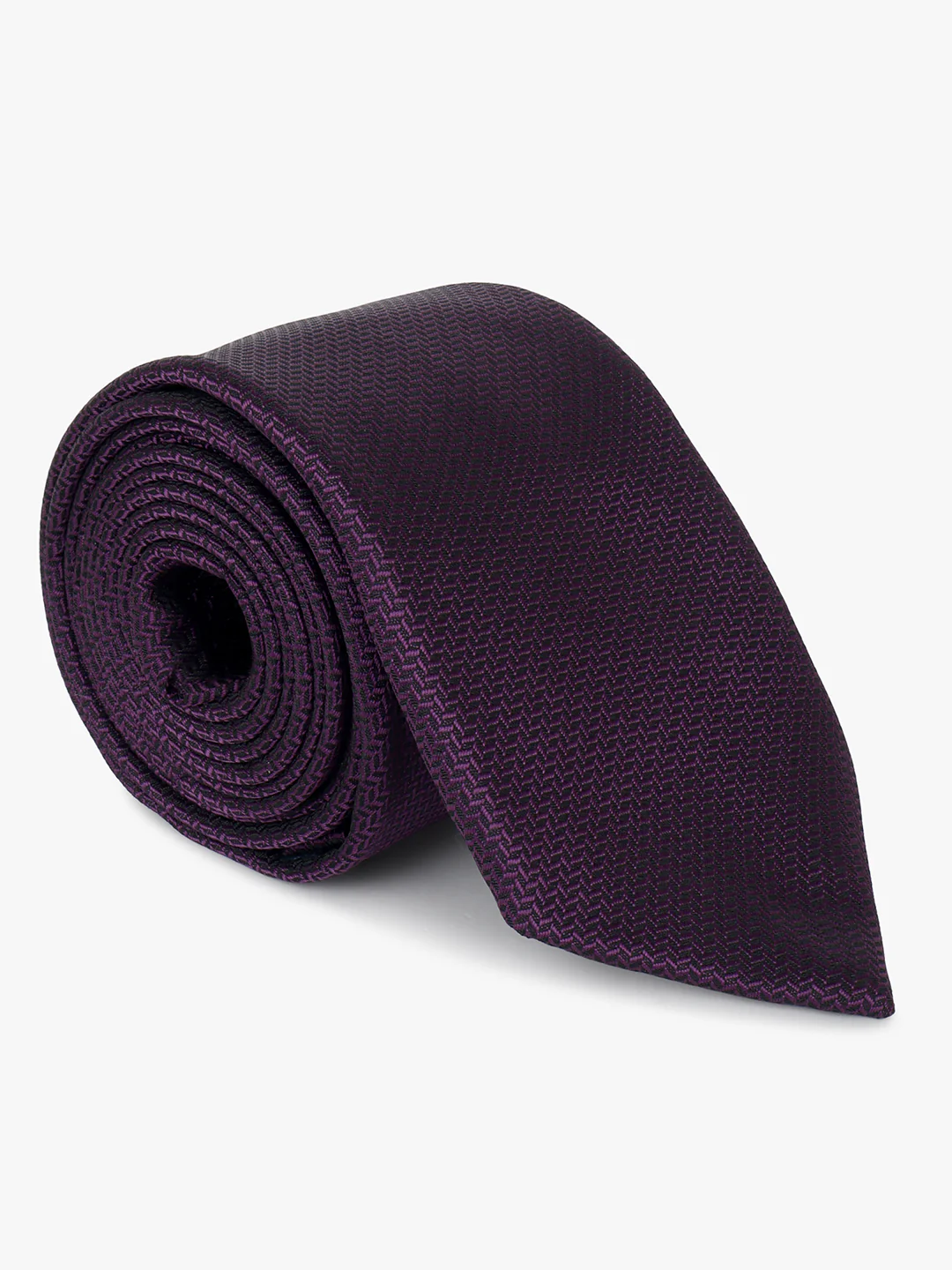 Men's Self Design Purple Regular Broad - Image 4