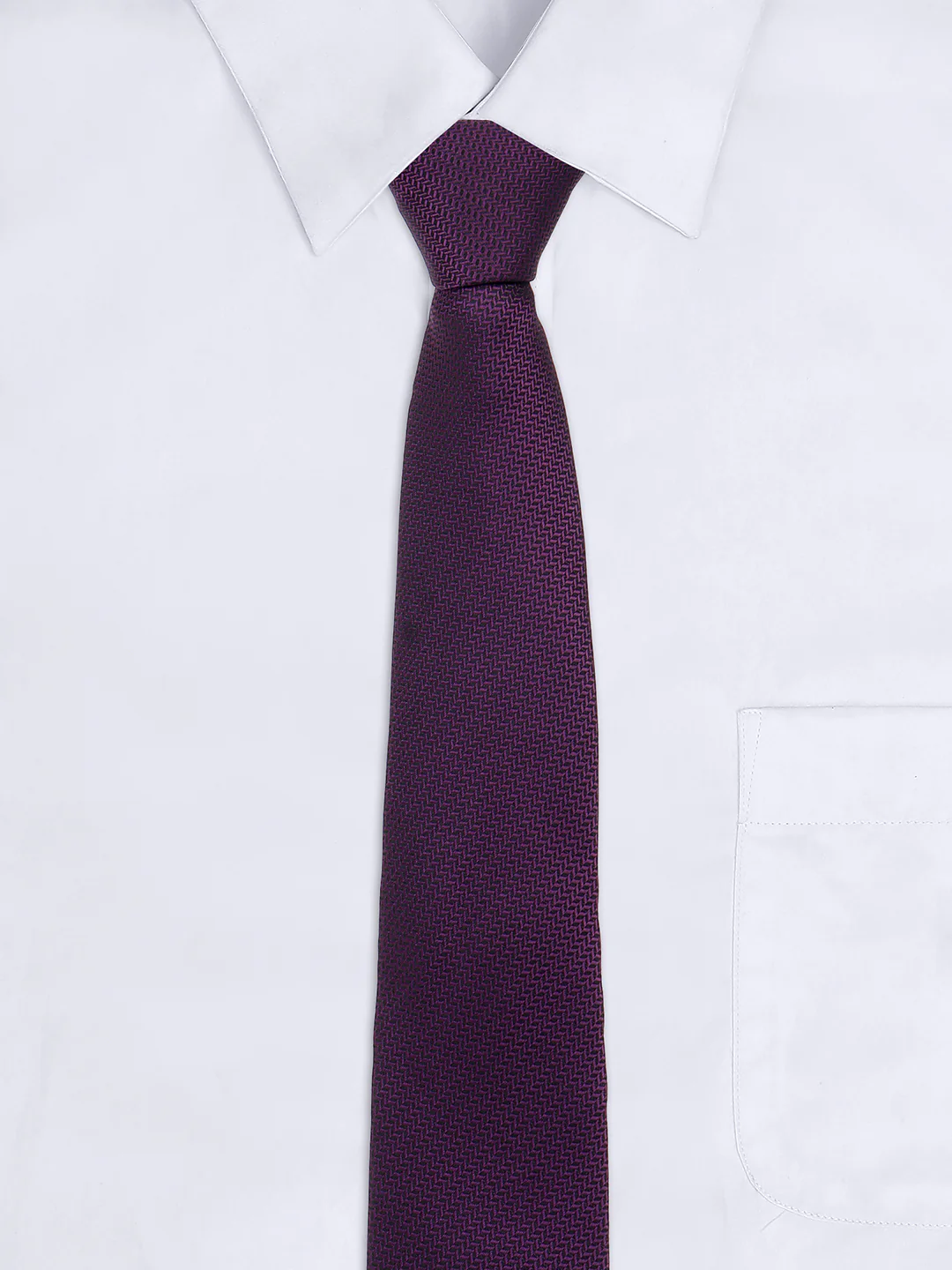 Men's Self Design Purple Regular Broad - Image 6