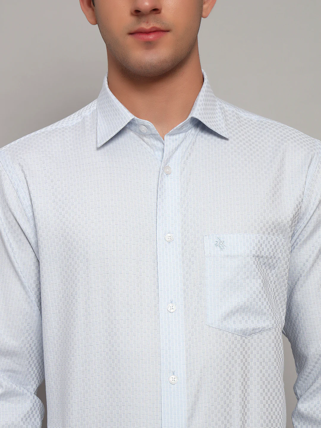 Formal Shirt for Men l Breathable & Soft with Color Fastness Regular Fit Spread Collar Neck Cotton Fabric Self Design Pattern - Image 8