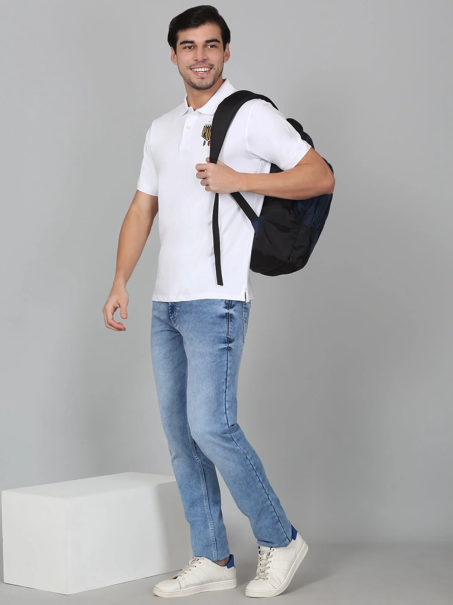 T-Shirt for Men | Breathable & Soft with Color Fastness Regular Fit Polo Neck Cotton Blend Fabric Solid Pattern - Image 5