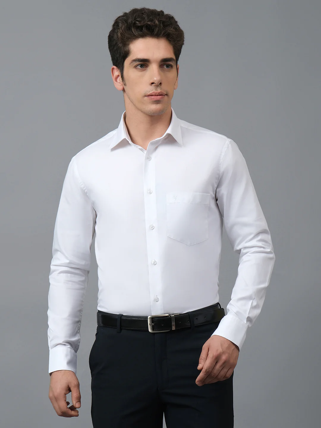 Formal Shirt for Men l Breathable & Soft with Color Fastness Regular Fit Spread Collar Neck Cotton Fabric Self Design Pattern - Image 2