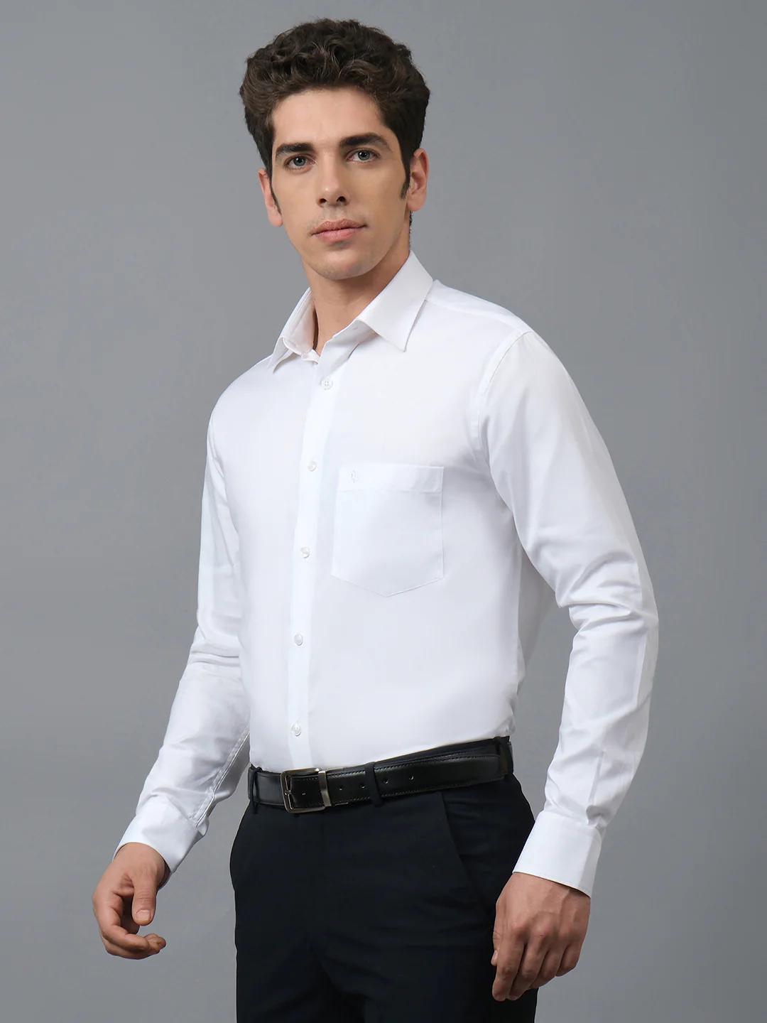 Formal Shirt for Men l Breathable & Soft with Color Fastness Regular Fit Spread Collar Neck Cotton Fabric Self Design Pattern - Image 3