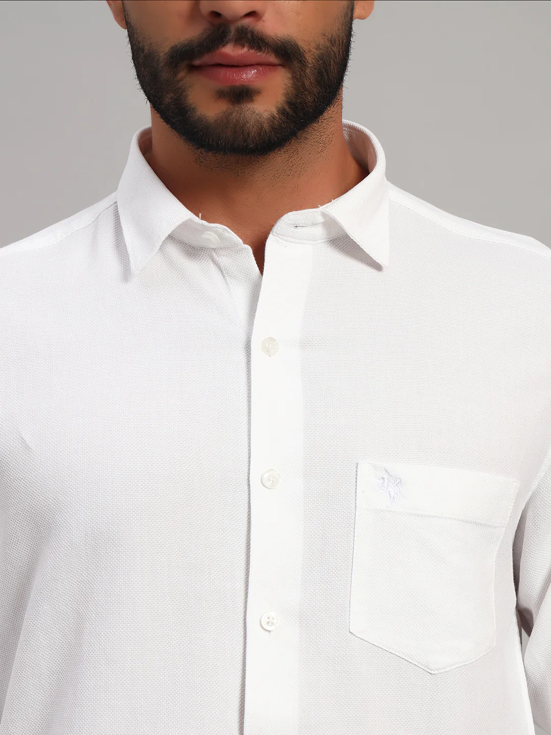 Casual Shirt for Men | Breathable & Soft with Color Fastness Regular Fit Spread Collar Neck Cotton Fabric Self Design Pattern - Image 6