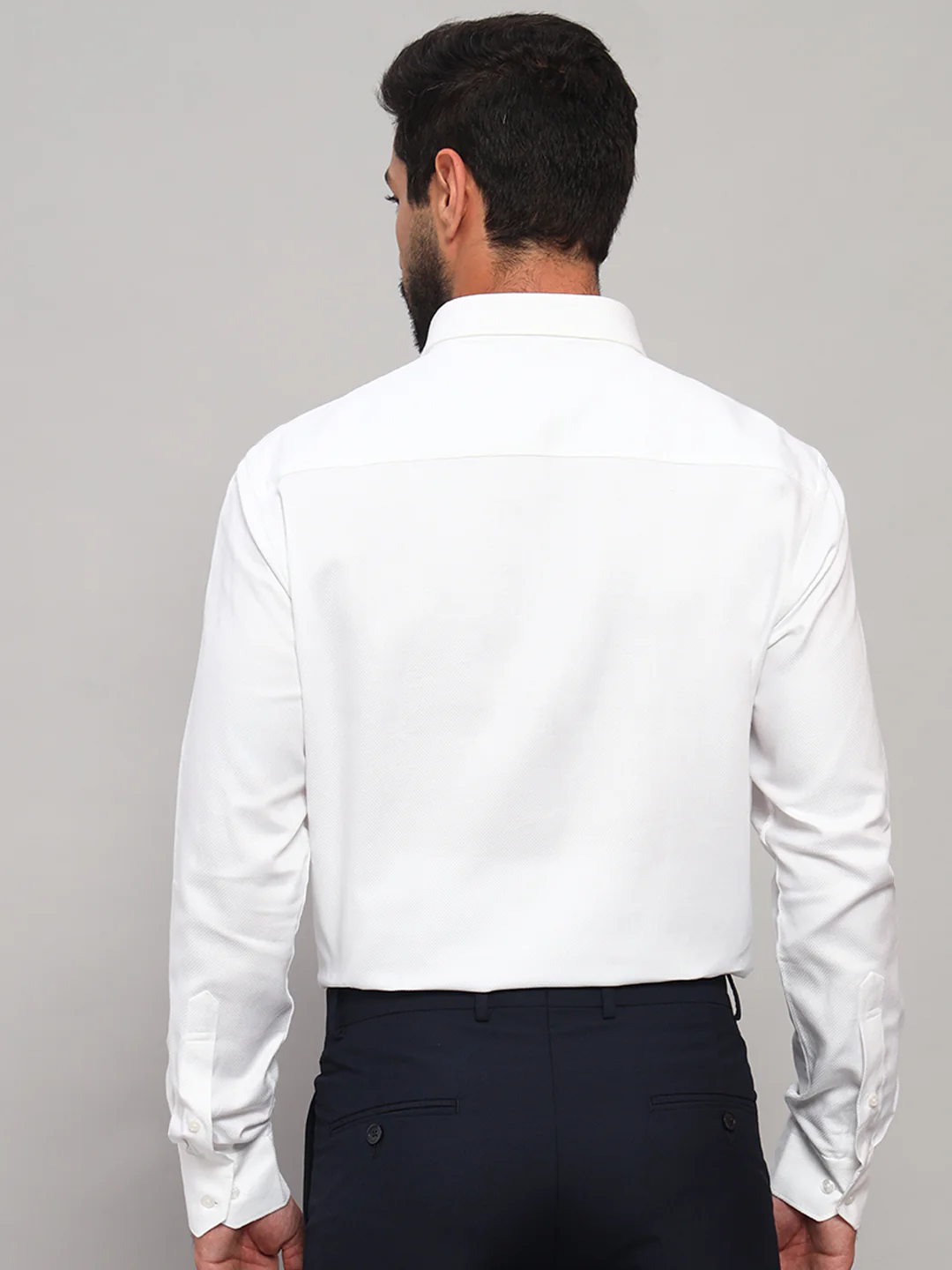 Formal Shirt for Men l Breathable & Soft with Color Fastness Regular Fit Spread Collar Neck Cotton Fabric Self Design Pattern - Image 2