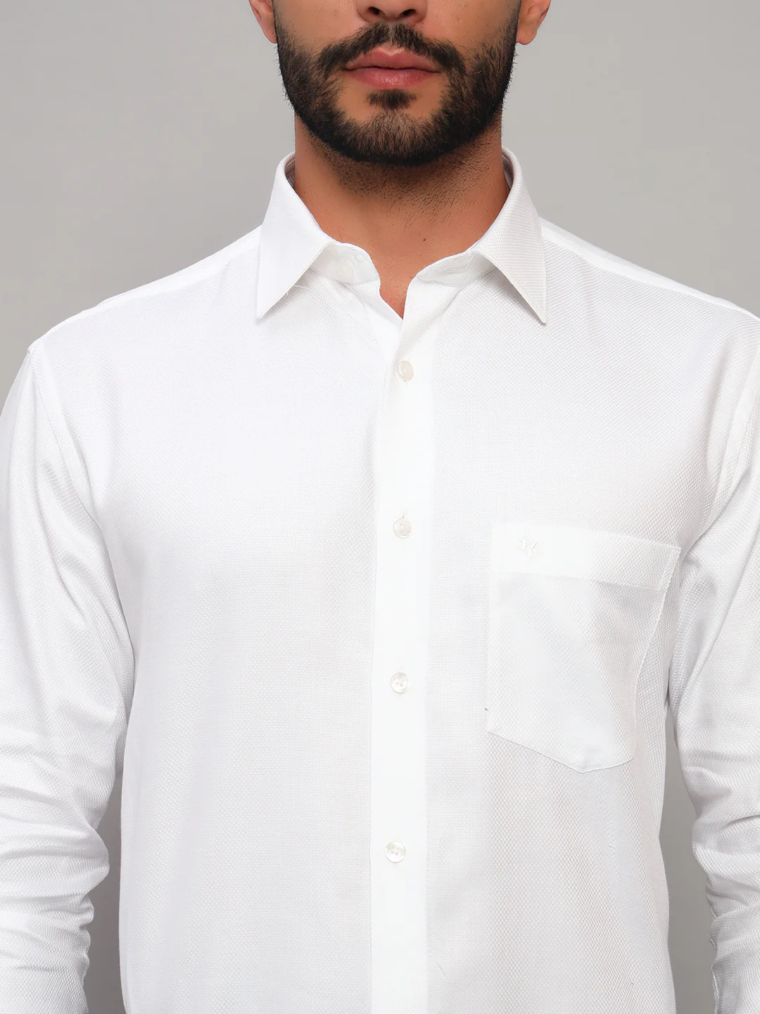 Formal Shirt for Men l Breathable & Soft with Color Fastness Regular Fit Spread Collar Neck Cotton Fabric Self Design Pattern - Image 6
