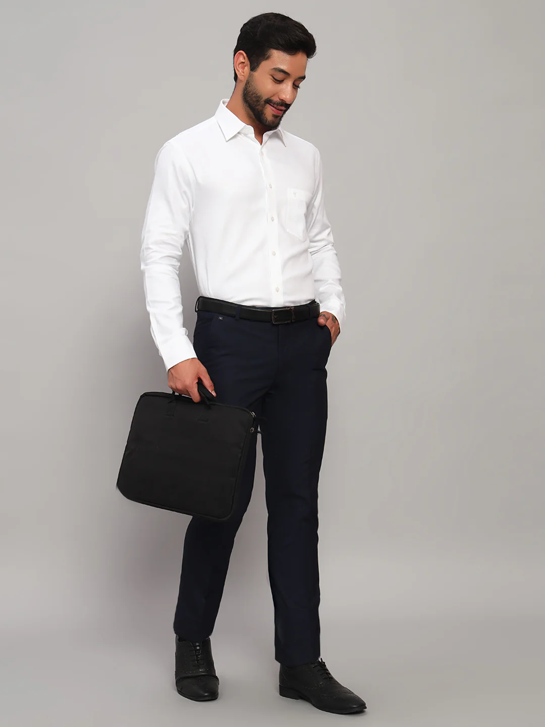 Formal Shirt for Men l Breathable & Soft with Color Fastness Regular Fit Spread Collar Neck Cotton Fabric Self Design Pattern - Image 7
