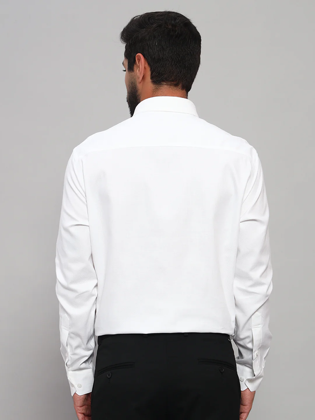 Formal Shirt for Men l Breathable & Soft with Color Fastness Regular Fit Spread Collar Neck Cotton Fabric Self Design Pattern - Image 2