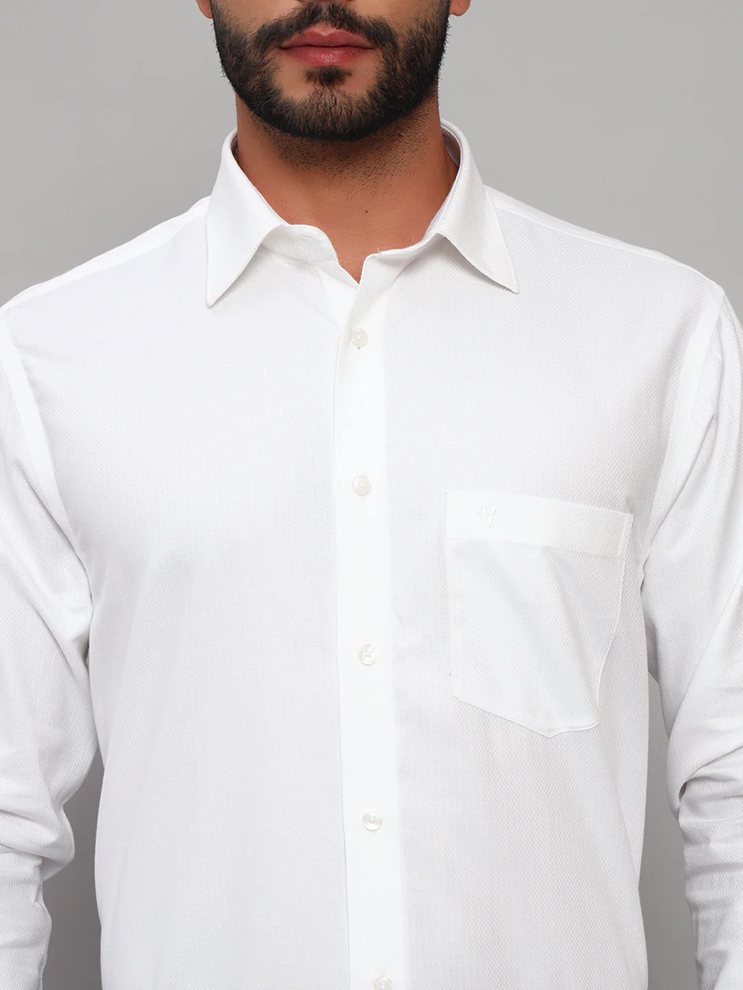 Formal Shirt for Men l Breathable & Soft with Color Fastness Regular Fit Spread Collar Neck Cotton Fabric Self Design Pattern - Image 6