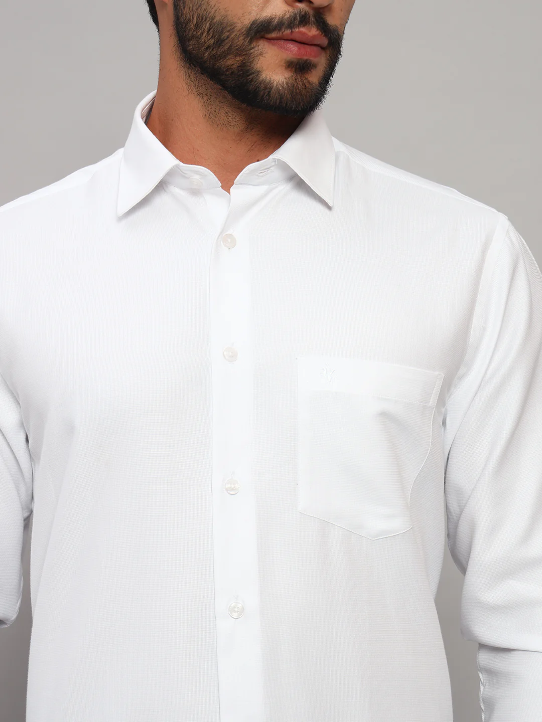 Formal Shirt for Men l Breathable & Soft with Color Fastness Regular Fit Spread Collar Neck Cotton Blend Fabric Self Design Pattern - Image 6