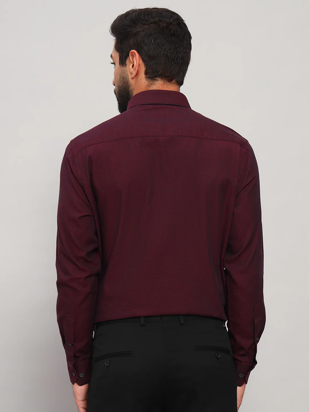 Formal Shirt for Men l Breathable & Soft with Color Fastness Regular Fit Spread Collar Neck Cotton Fabric Self Design Pattern - Image 2