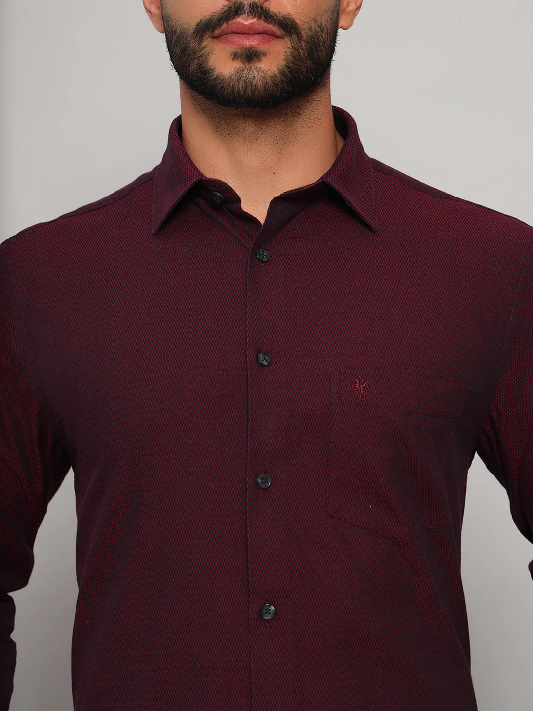 Formal Shirt for Men l Breathable & Soft with Color Fastness Regular Fit Spread Collar Neck Cotton Fabric Self Design Pattern - Image 6