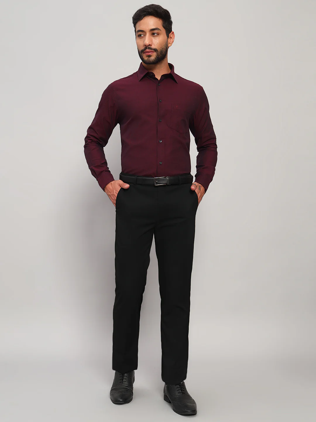 Formal Shirt for Men l Breathable & Soft with Color Fastness Regular Fit Spread Collar Neck Cotton Fabric Self Design Pattern - Image 7
