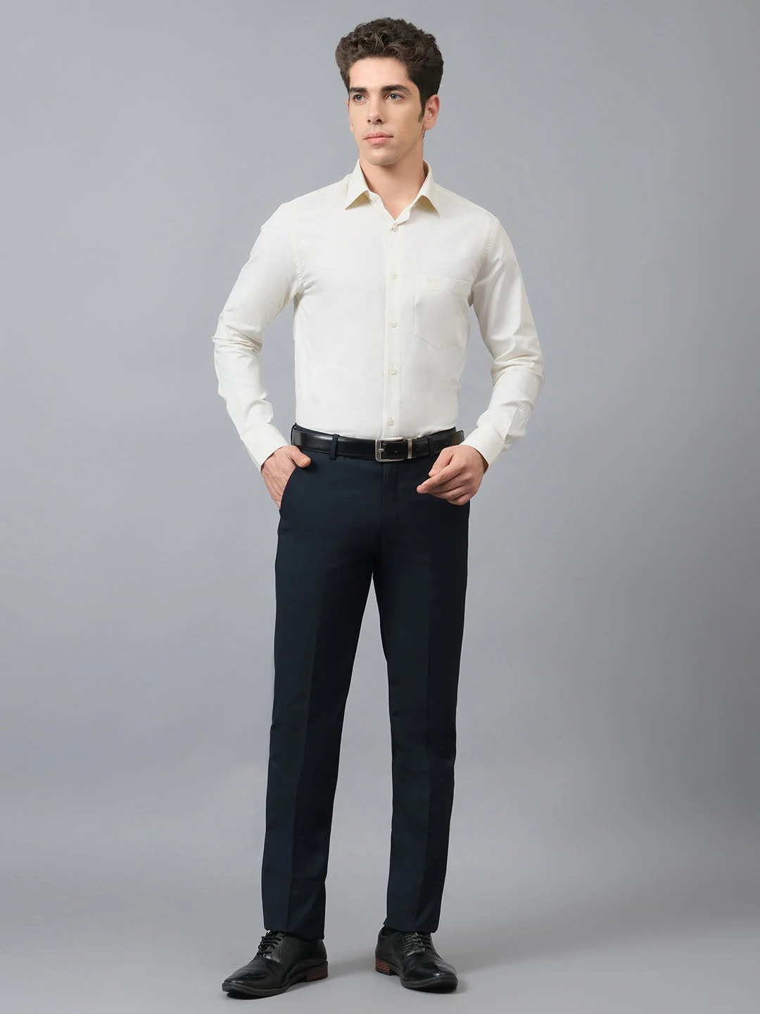 Formal Shirt for Men l Breathable & Soft with Color Fastness Regular Fit Spread Collar Neck Cotton Fabric Self Design Pattern - Image 5