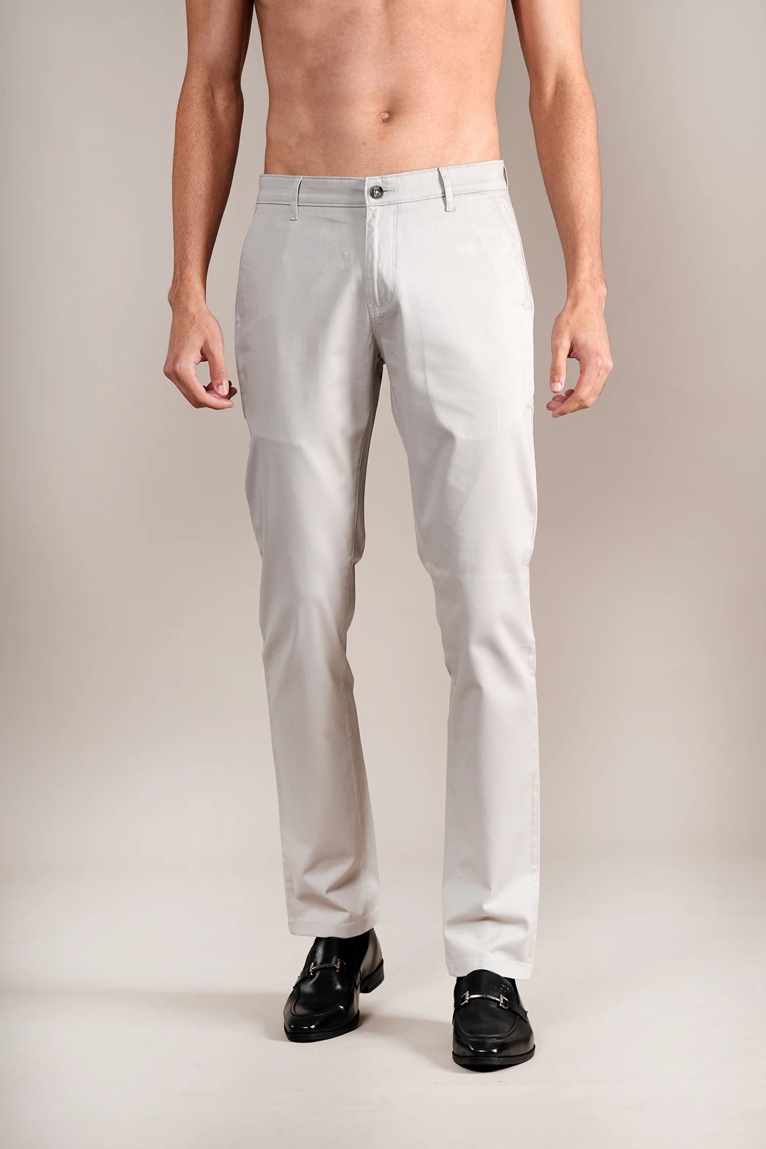 Casual Trouser for Men | Breathable & Soft with Color Fastness Regular Fit Cotton Blend Fabric Solid Pattern Button Closure - Image 4