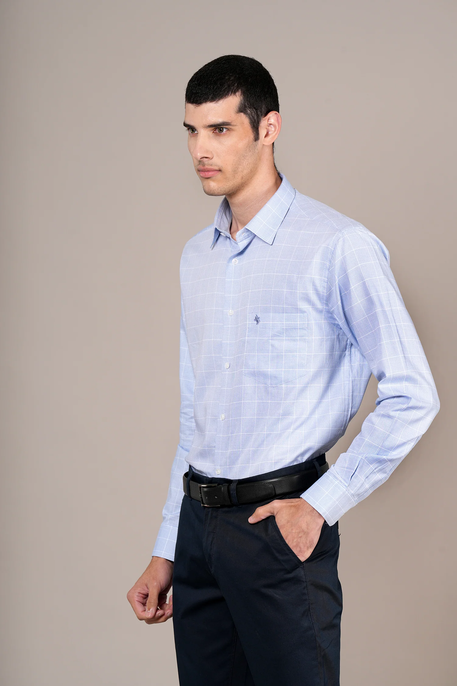 Formal Shirt for Men l Breathable & Soft with Color Fastness Regular Fit Spread Collar Neck Cotton Fabric Checkered Pattern - Image 4