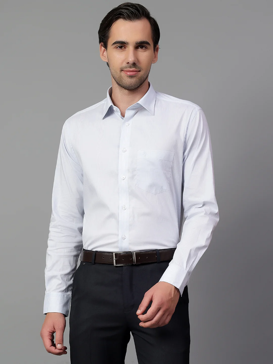 Formal Shirt for Men l Breathable & Soft with Color Fastness Regular Fit Spread Collar Neck Nylon Fabric Checkered Pattern - Image 3