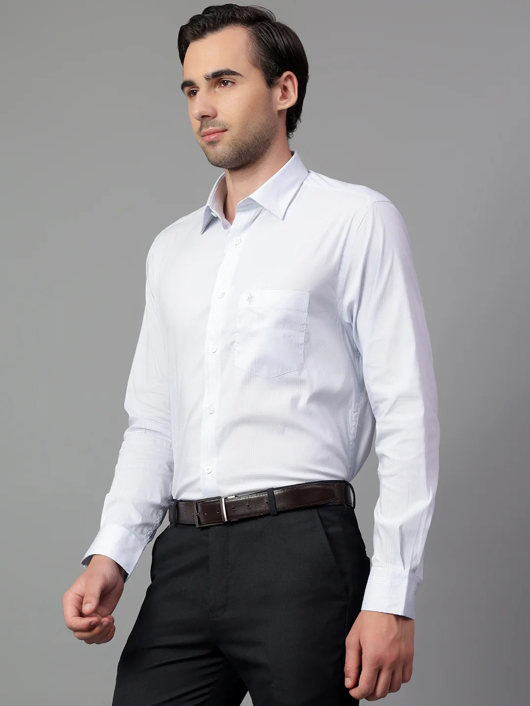 Formal Shirt for Men l Breathable & Soft with Color Fastness Regular Fit Spread Collar Neck Nylon Fabric Checkered Pattern - Image 4