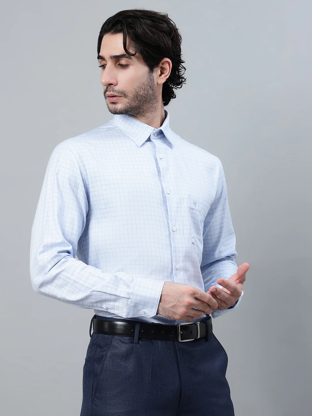 Formal Shirt for Men l Breathable & Soft with Color Fastness Regular Fit Spread Collar Neck Cotton Fabric Checkered Pattern - Image 4