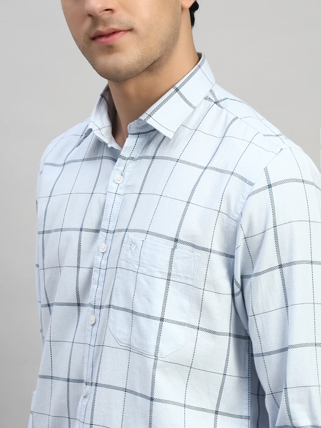 Casual Shirt for Men | Breathable & Soft with Color Fastness Regular Fit Spread Collar Neck Cotton Fabric Checkered Pattern - Image 7