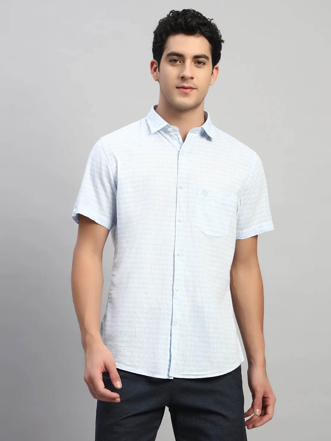 Casual Shirt for Men | Breathable & Soft with Color Fastness Regular Fit Spread Collar Neck Cotton Fabric Checkered Pattern - Image 2