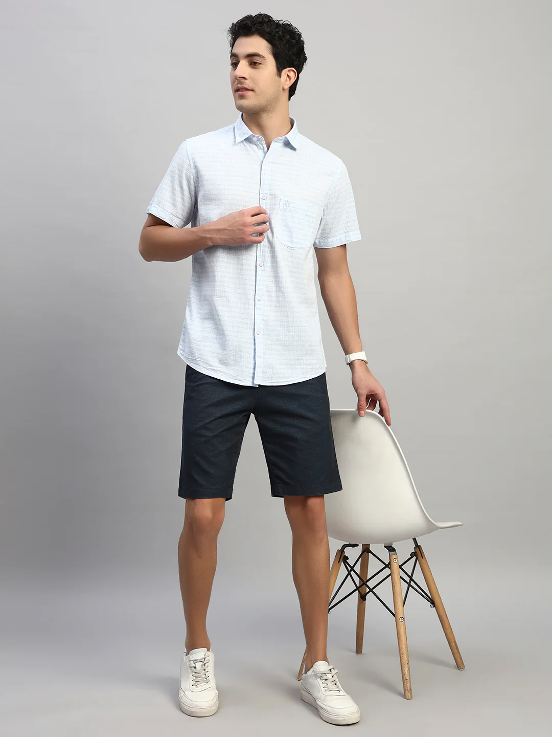 Casual Shirt for Men | Breathable & Soft with Color Fastness Regular Fit Spread Collar Neck Cotton Fabric Checkered Pattern - Image 7