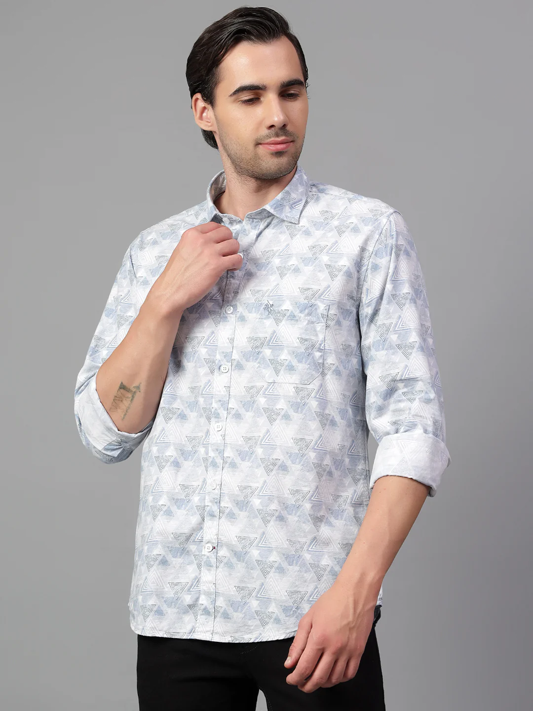 Casual Shirt for Men | Breathable & Soft with Color Fastness Regular Fit Spread Collar Neck Viscose Fabric Printed Pattern - Image 3