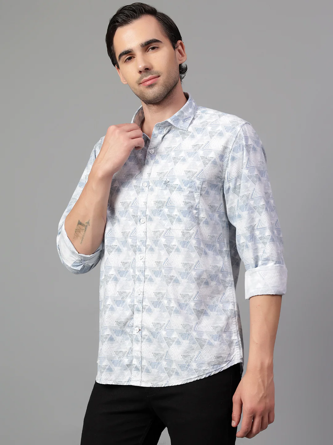 Casual Shirt for Men | Breathable & Soft with Color Fastness Regular Fit Spread Collar Neck Viscose Fabric Printed Pattern - Image 4