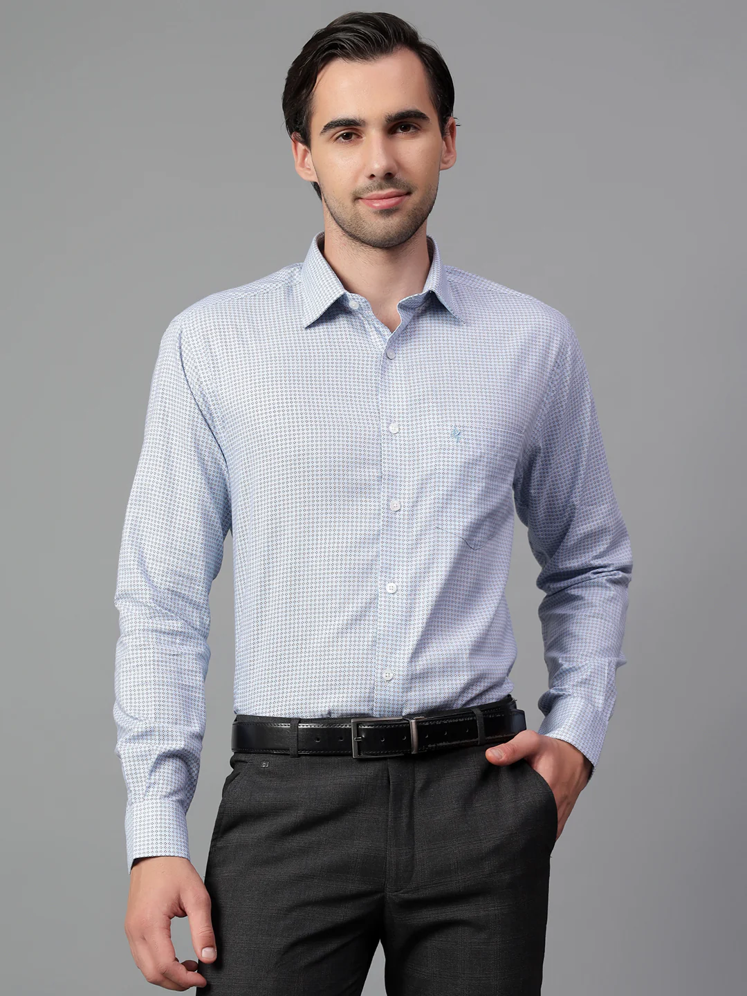 Formal Shirt for Men l Breathable & Soft with Color Fastness Regular Fit Spread Collar Neck Modal Fabric Printed Pattern - Image 3