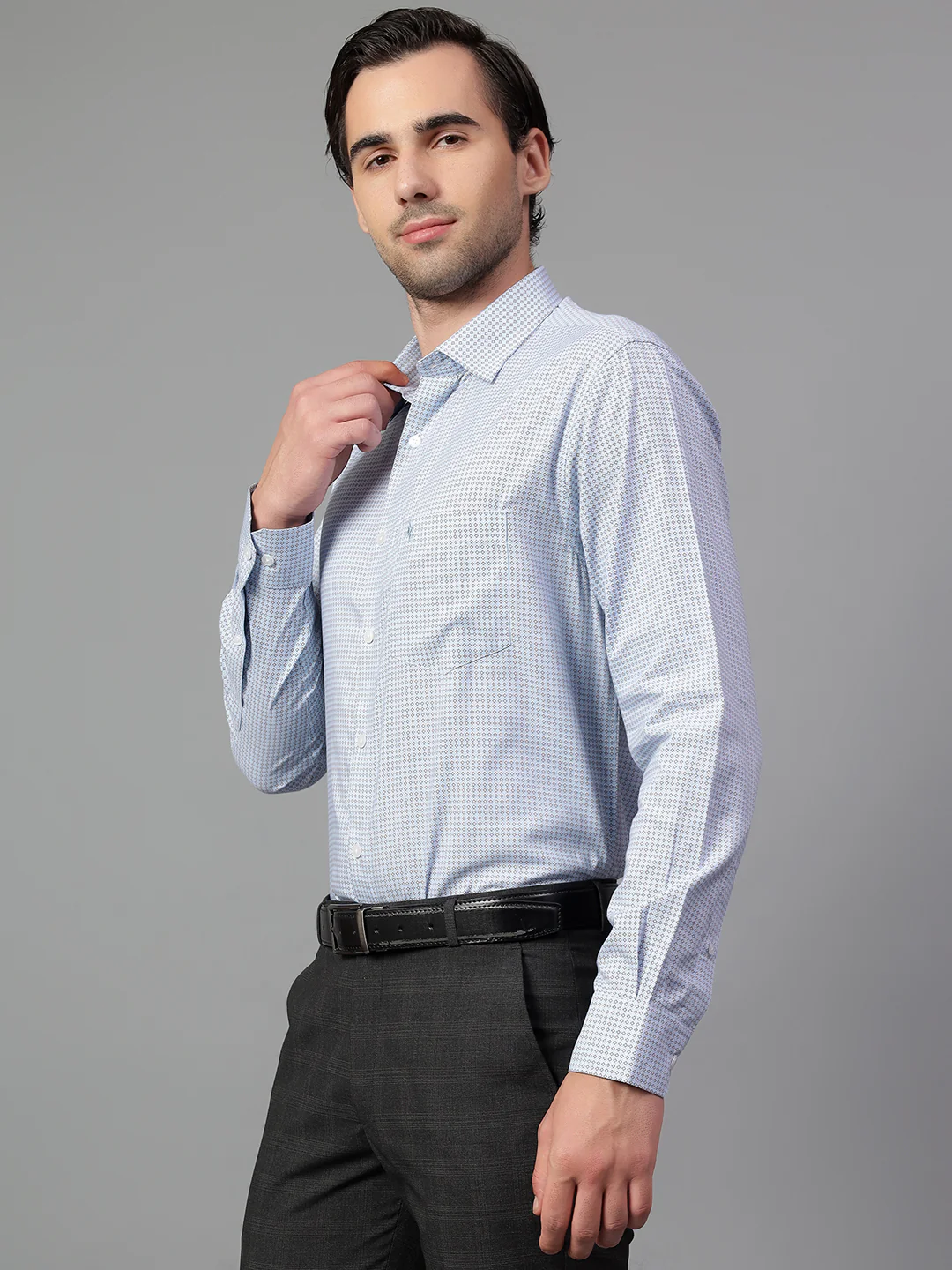 Formal Shirt for Men l Breathable & Soft with Color Fastness Regular Fit Spread Collar Neck Modal Fabric Printed Pattern - Image 4