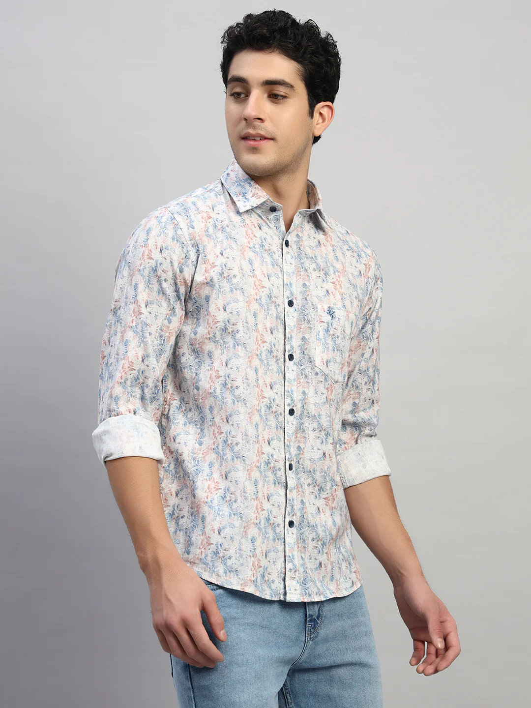 Casual Shirt for Men | Breathable & Soft with Color Fastness Regular Fit Spread Collar Neck Cotton Fabric Printed Pattern - Image 4