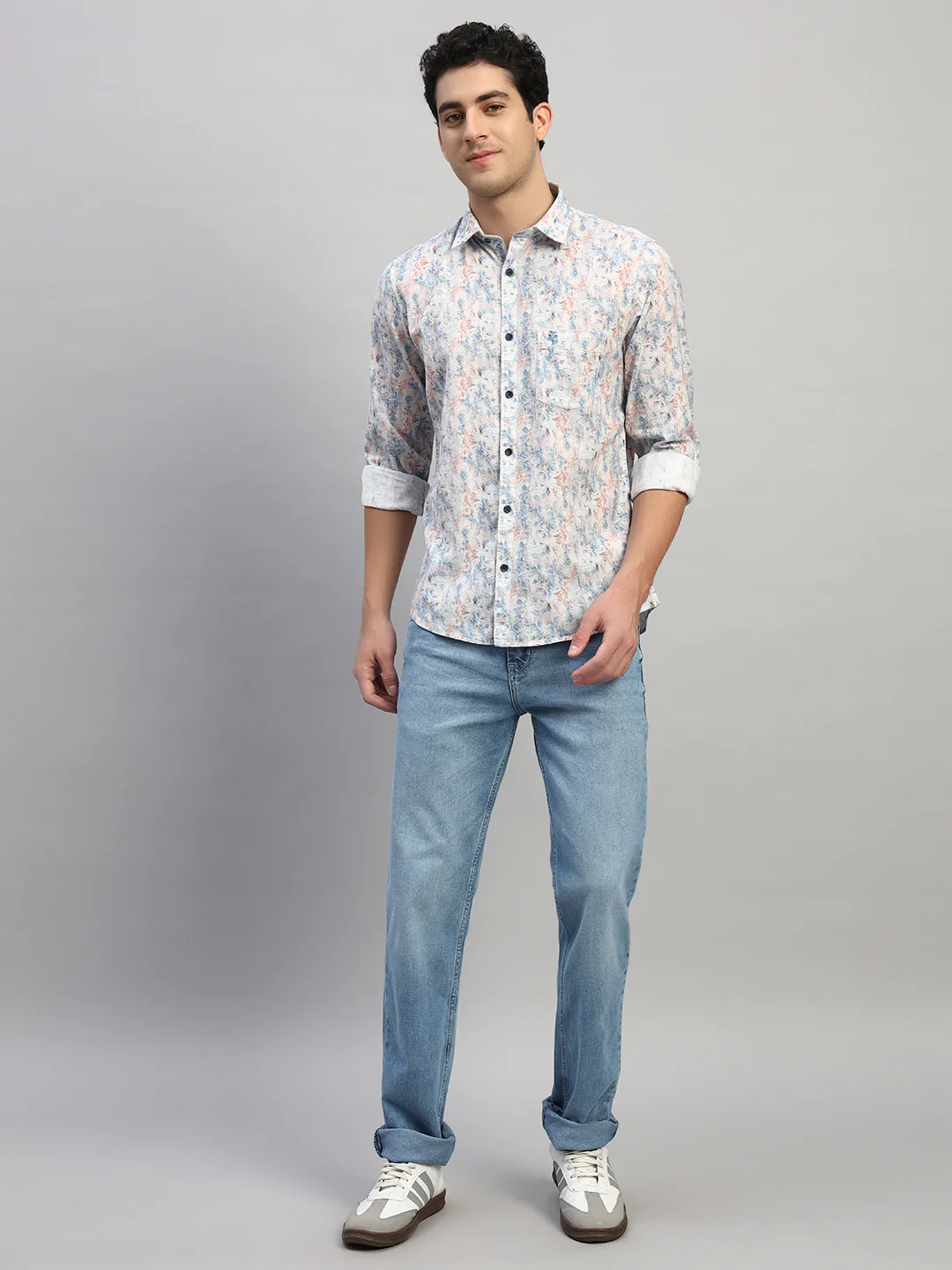 Casual Shirt for Men | Breathable & Soft with Color Fastness Regular Fit Spread Collar Neck Cotton Fabric Printed Pattern - Image 6