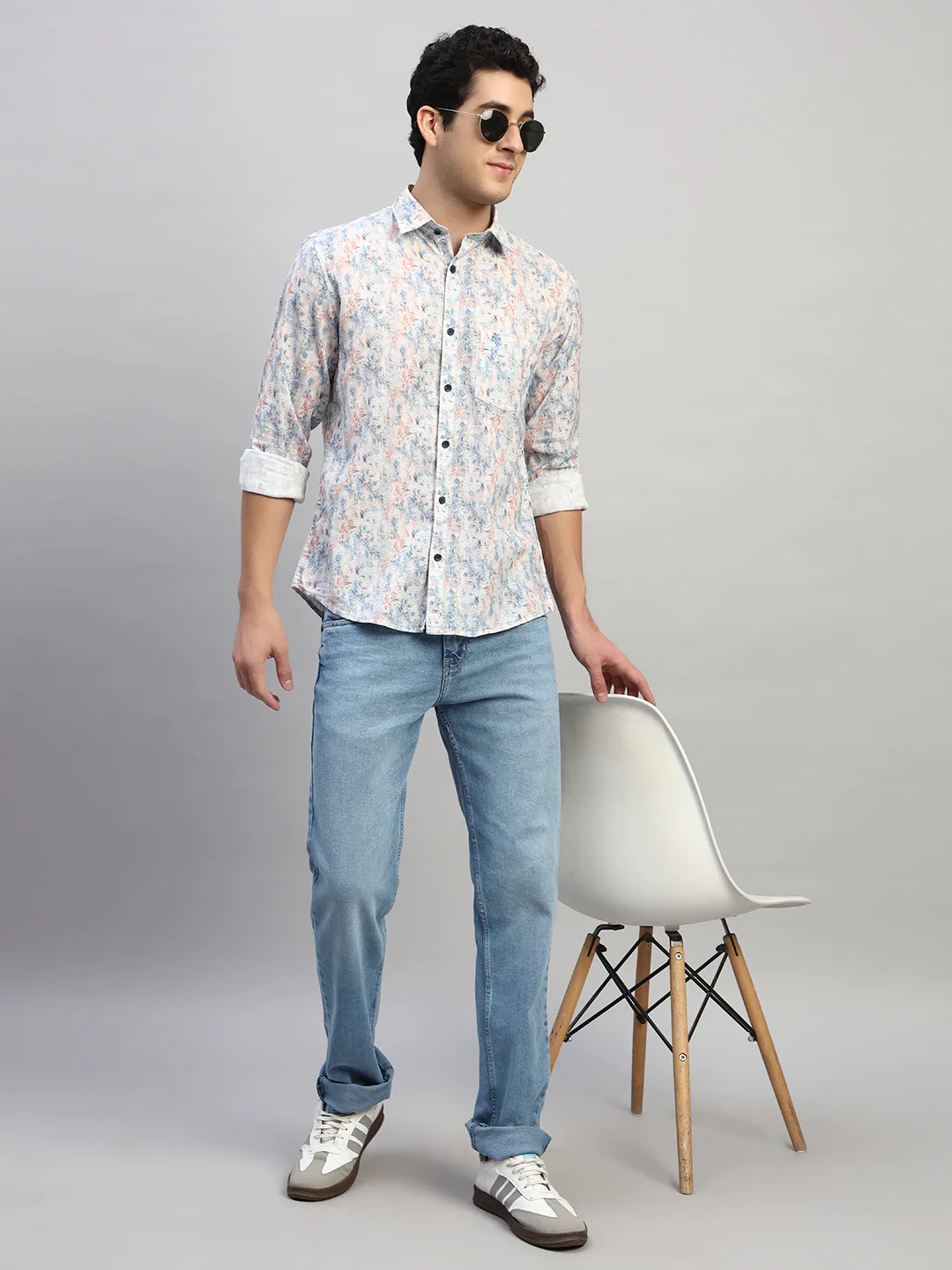 Casual Shirt for Men | Breathable & Soft with Color Fastness Regular Fit Spread Collar Neck Cotton Fabric Printed Pattern - Image 8