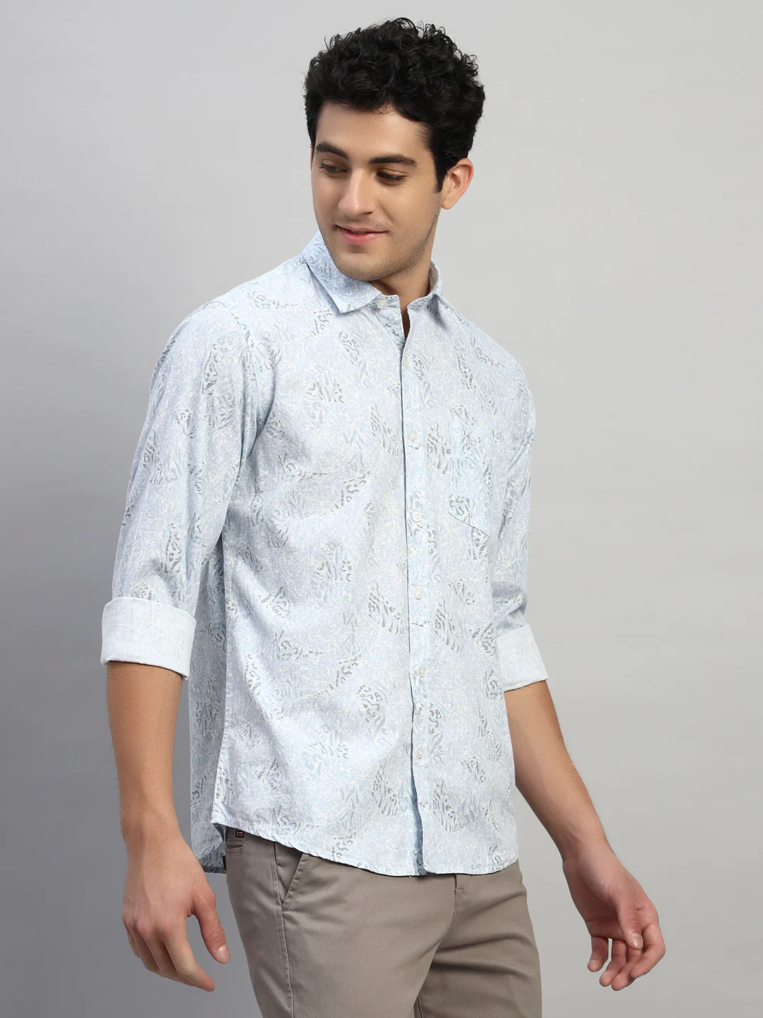 Casual Shirt for Men | Breathable & Soft with Color Fastness Regular Fit Spread Collar Neck Cotton Fabric Printed Pattern - Image 4