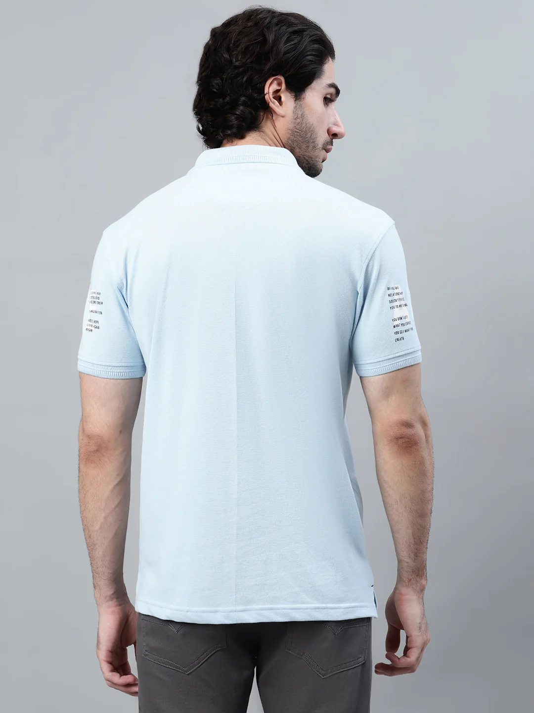 T-Shirt for Men | Breathable & Soft with Color Fastness Regular Fit Polo Neck Poly Cotton Fabric Printed Pattern - Image 2